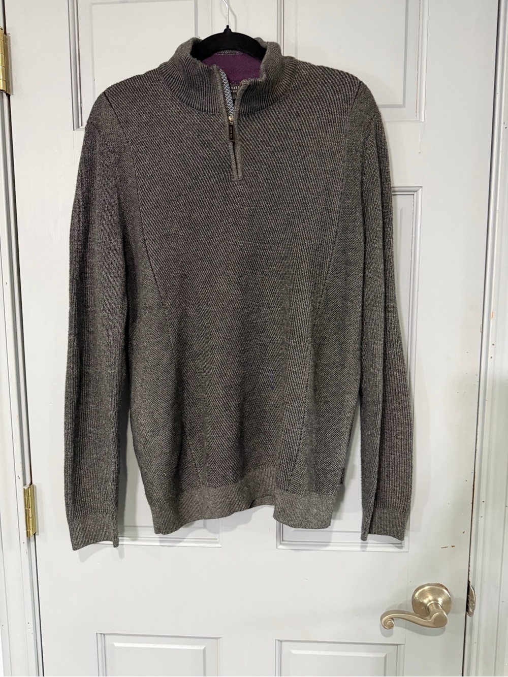 Ted Baker Men's Gray Zip-Front Sweater